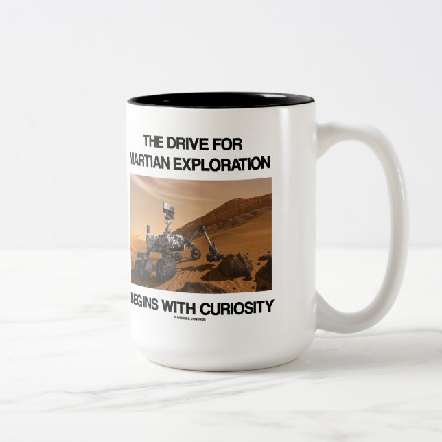 The Drive For Martian Exploration Begins Curiosity Two-Tone Coffee Mug (Right)