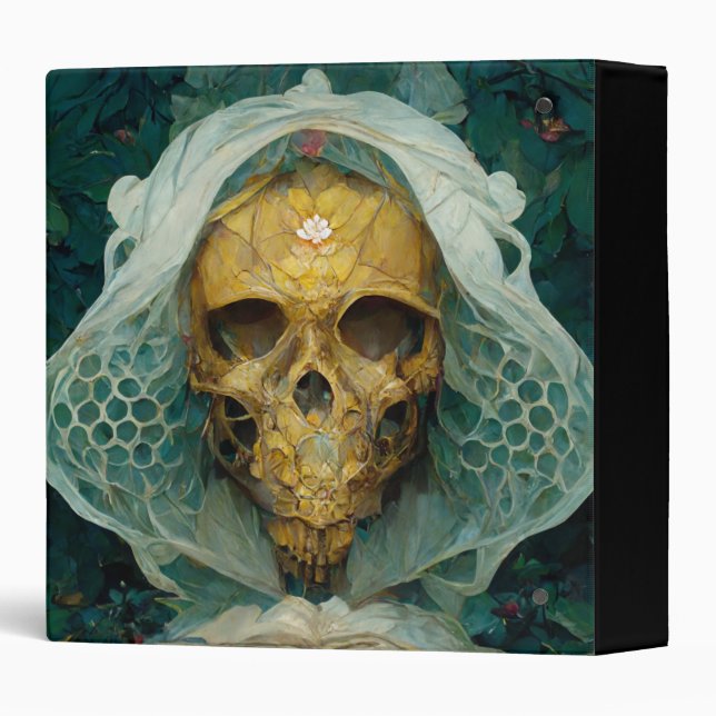 The Drone Bee Skull Fantasy Sci-Fi 3 Ring Binder (Back/Spine)