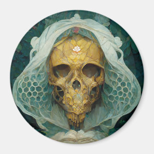 The Drone Bee Skull Fantasy Sci-Fi Magnet