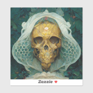 The Drone Bee Skull Fantasy Sci-Fi Sticker