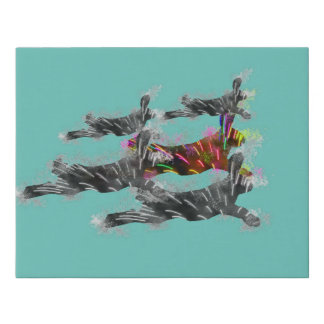 The Drove And The Psychedelic Hare Faux Canvas Print