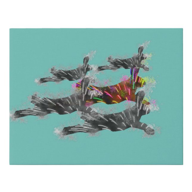The Drove And The Psychedelic Hare Faux Canvas Print (Front)