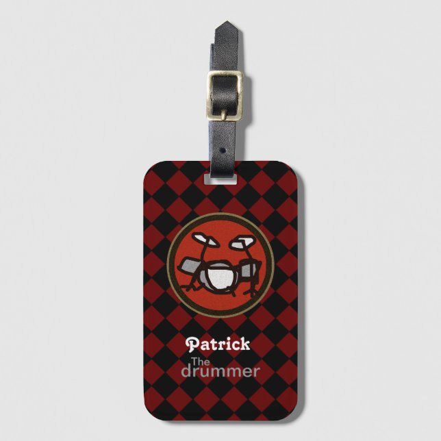 the drummer, named luggage tag (Front Vertical)