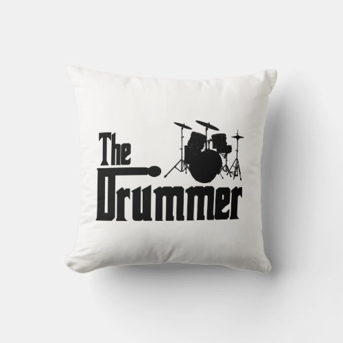 The Drummer Throw Pillow