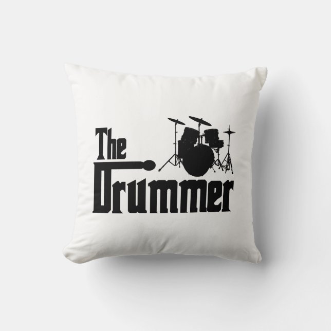 The Drummer Throw Pillow (Front)