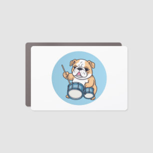 The Drumming Bulldog Beats and Bulldog Grooves Car Magnet