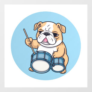 The Drumming Bulldog Beats and Bulldog Grooves  Floor Decals