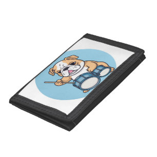 The Drumming Bulldog Beats and Bulldog Grooves Tri-fold Wallet