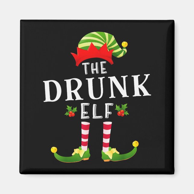 The Drunk Elf Christmas Matching Pajama  Magnet (Front)