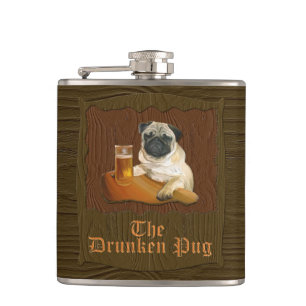 The Drunken Pug logo flask! Flask