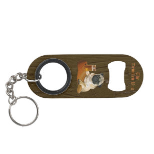 The Drunken Pug logo key chain & bottle opener