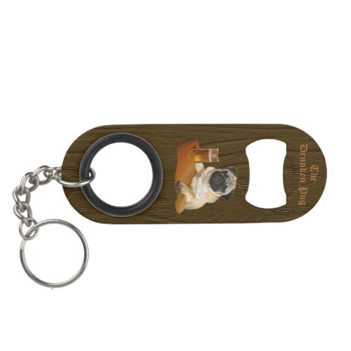 The Drunken Pug logo key chain  bottle opener