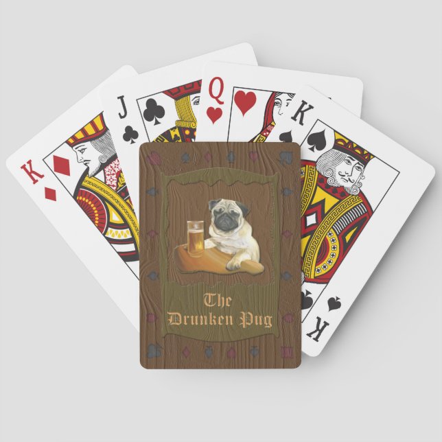 The Drunken Pug playing cards (Back)