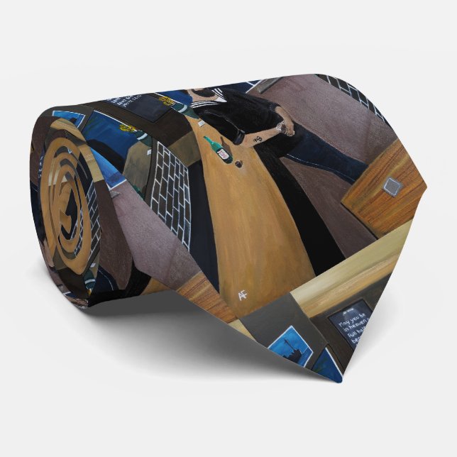 The Drunken Sailor Painting by Alfred Fox Neck Tie (Rolled)