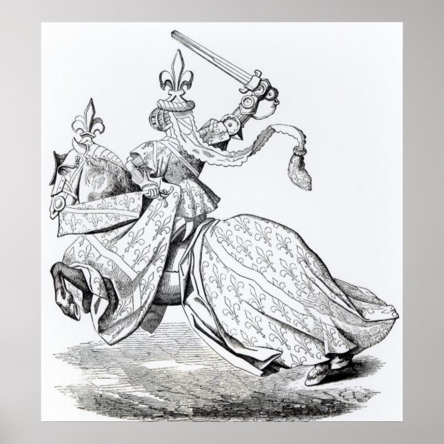 The Duc de Bourbon armed for the Tournament Poster (Front)