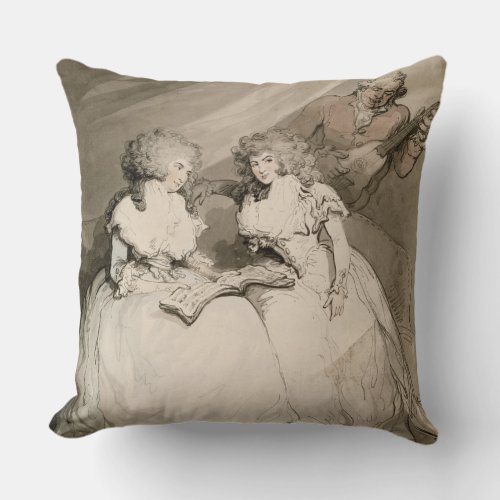 The Duchess of Devonshire and her Sister the Coun Throw Pillow