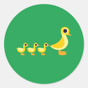 The Duck Family Classic Round Sticker
