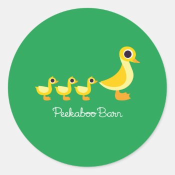 The Duck Family Classic Round Sticker by peekaboobarn at Zazzle