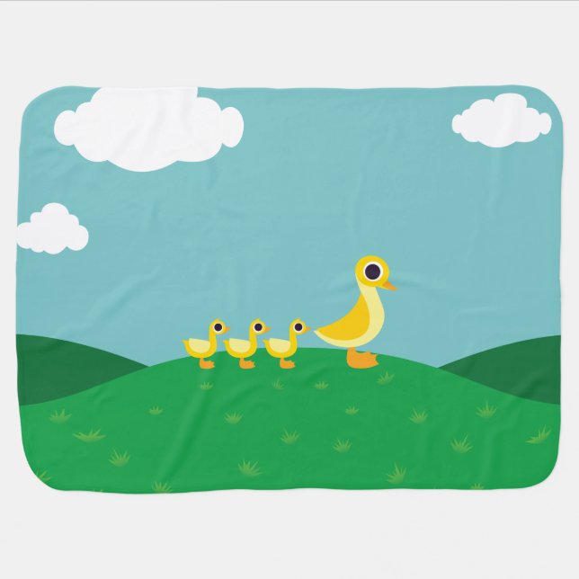 The Duck Family Receiving Blanket (Horizontal)