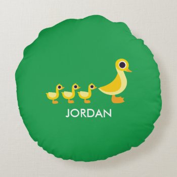 The Duck Family Round Pillow by peekaboobarn at Zazzle