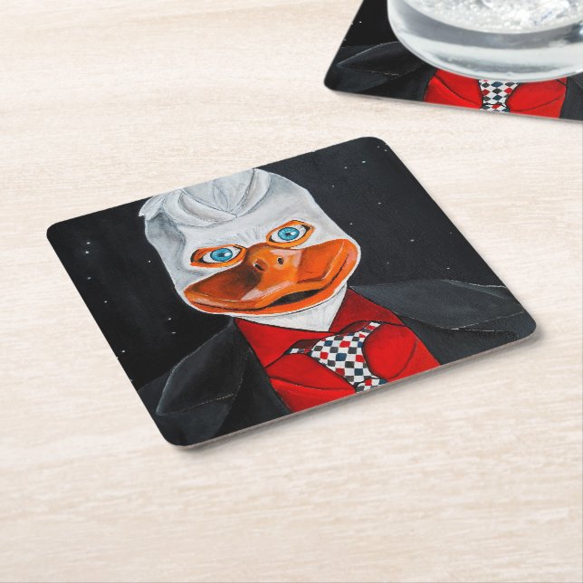 The Duck Painting by Alfred Fox Square Paper Coaster (Angled)
