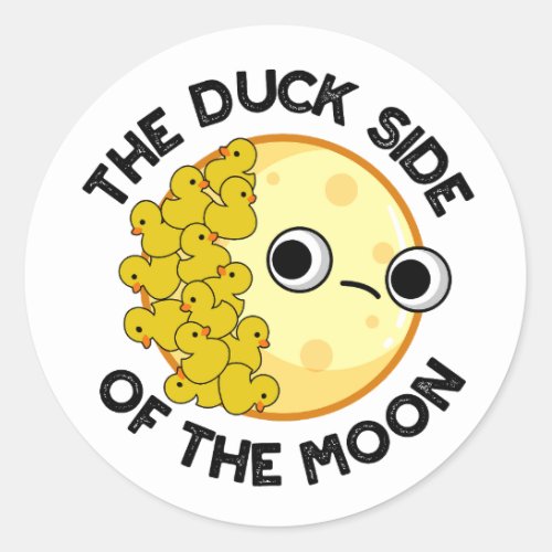 The Duck Side Of The Moon Funny Astronomy Pun  Classic Round Sticker