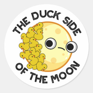The Duck Side Of The Moon Funny Astronomy Pun Classic Round Sticker