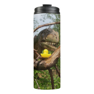 The Duck Vs. T-Rex Thermal Tumbler
