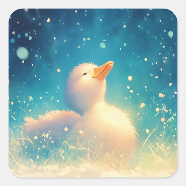 The Duckling Daydream Square Sticker (Front)