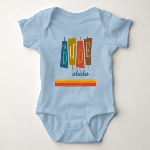 "The Dude Abides" Retro Style Sign Graphic Baby Bodysuit