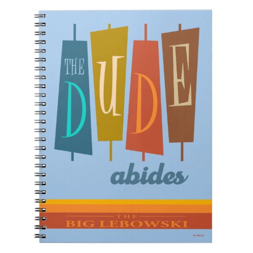The Dude Abides Retro Style Sign Graphic Notebook