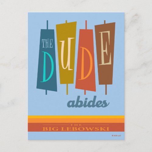 The Dude Abides Retro Style Sign Graphic Postcard