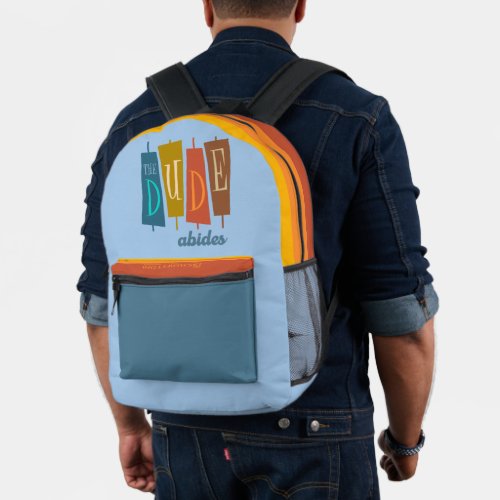 The Dude Abides Retro Style Sign Graphic Printed Backpack