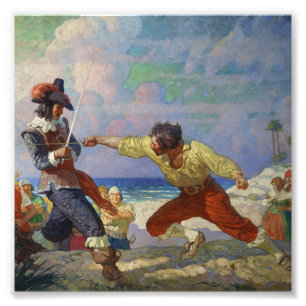 “The Duel on the Beach” by NC Wyeth Photo Print