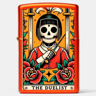 The duelist skeleton tarot style zippo lighter