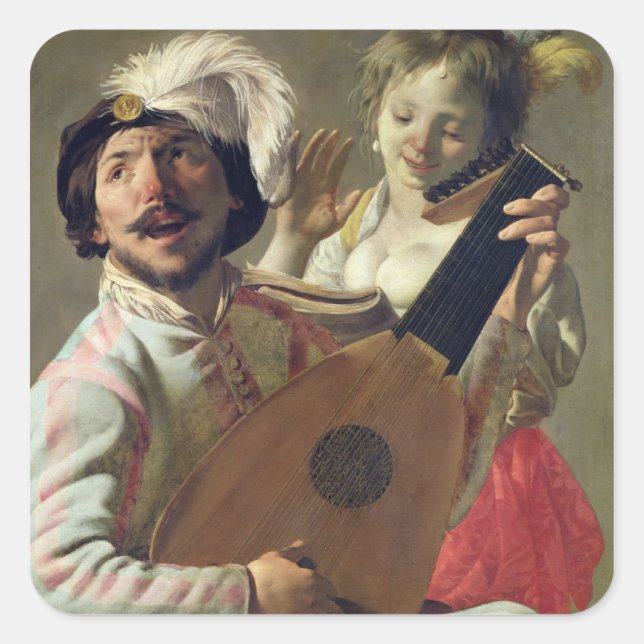The Duet, 1628 Square Sticker (Front)