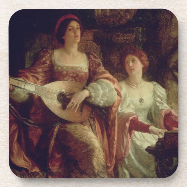 The Duet (oil on canvas) Beverage Coaster (Front)