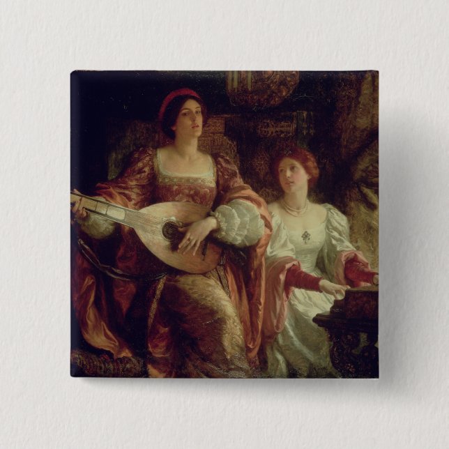 The Duet (oil on canvas) Pinback Button (Front)