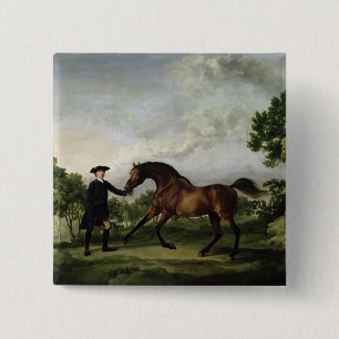 The Duke of Ancaster's bay stallion "Blank" Pinback Button