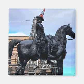 The Duke of Wellington statue with a Traffic Cone Magnet