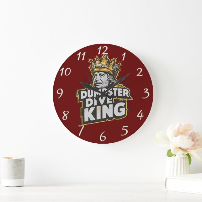 The Dumpster Dive Kings Crest Large Clock (Home)
