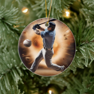 "The Dust-Cloud Showdown: A Pitcher's Fury" Ceramic Ornament
