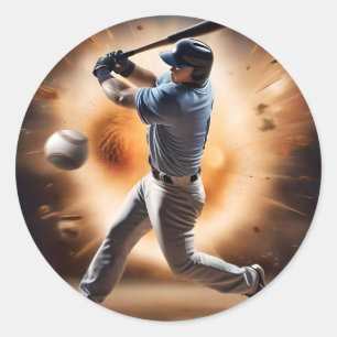 "The Dust-Cloud Showdown: A Pitcher's Fury" Classic Round Sticker
