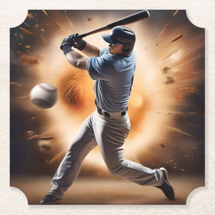 "The Dust-Cloud Showdown: A Pitcher's Fury" Paper Coaster