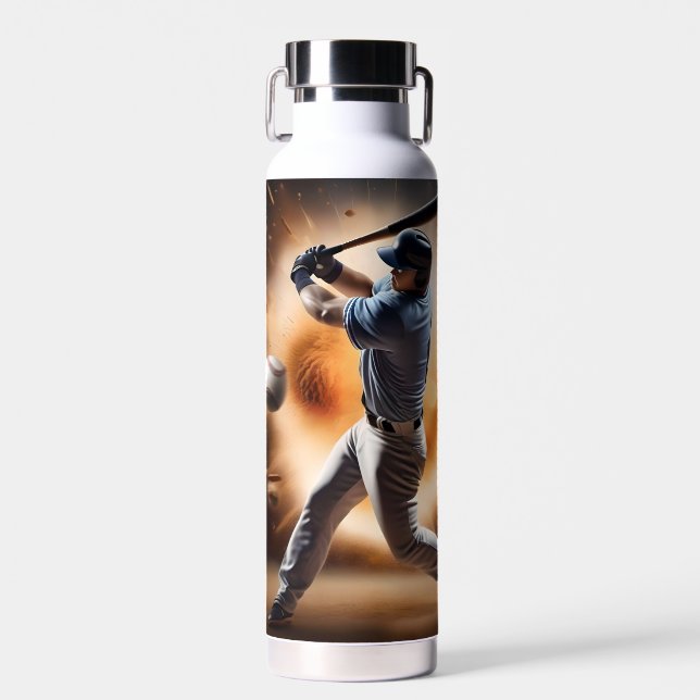 "The Dust-Cloud Showdown: A Pitcher's Fury" Water Bottle (Front)