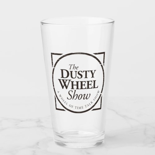 The Dusty Wheel Show Podcast Logo Bar Glass