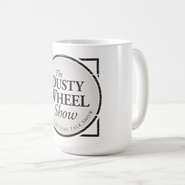 The Dusty Wheel Show Podcast Mug (Front Right)