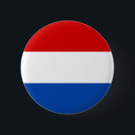 The Dutch Flag Button<br><div class="desc">The Dutch flag great gift for those who love Holland or those who have a dutch heritage. The colors of the Dutch flag are red, white and blue. This design is also available on many other products for you to choose from.</div>