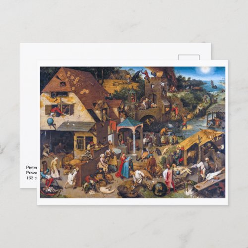 The Dutch Proverbs  Pieter Bruegel the Elder  Postcard