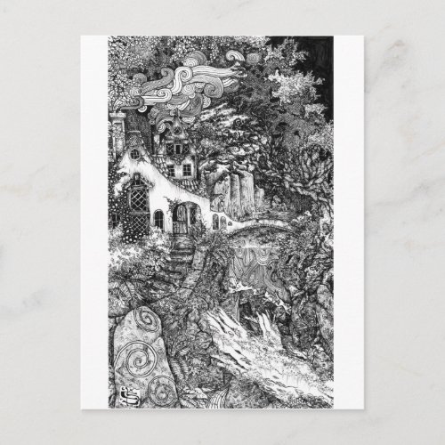 The Dwelling pen and ink illustration Postcard